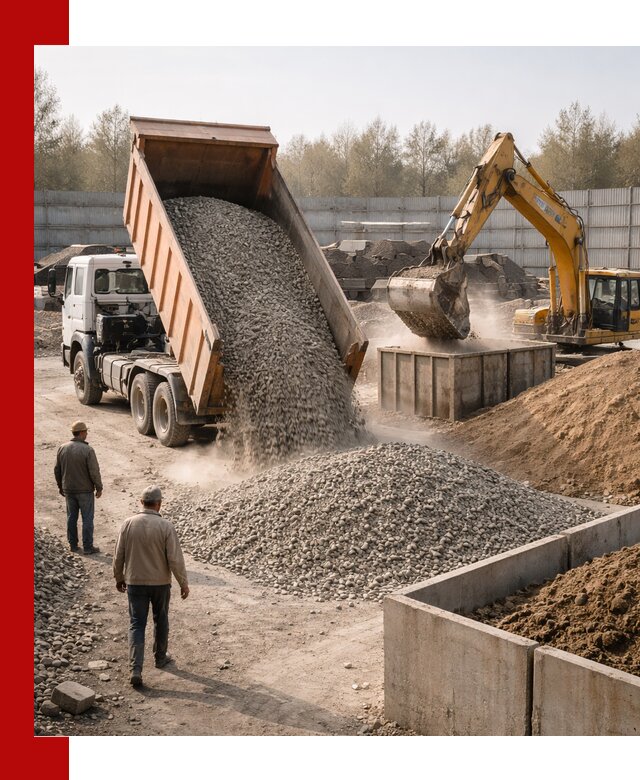 Доставка нерудных материалов с погрузкой и разгрузкой в Перми