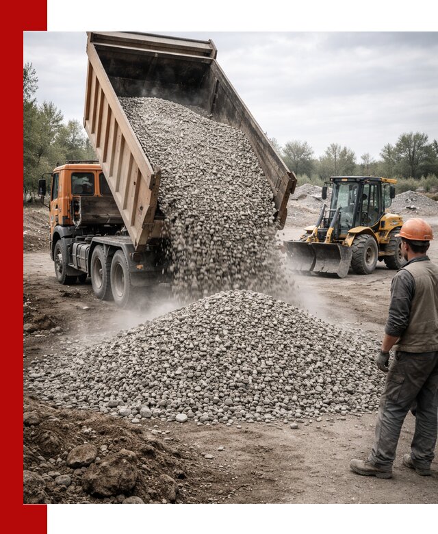 Доставка щебня в Перми крупными и мелкими фракциями