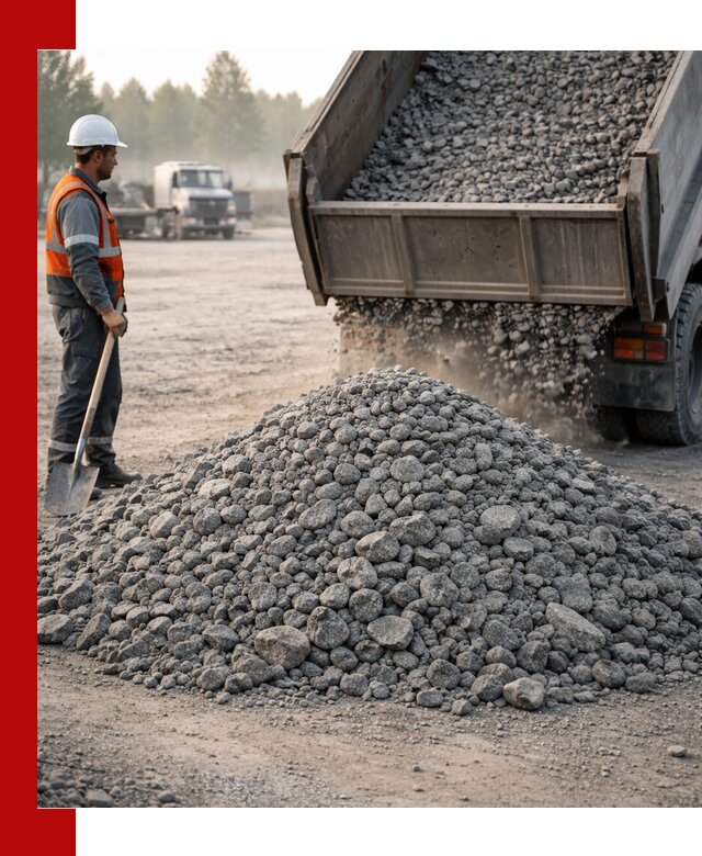 Гранитный щебень фракции 100–201 для строительства в Перми