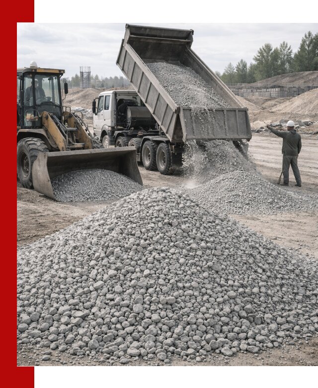 Доставка известнякового щебня фр. 5–20 в Перми