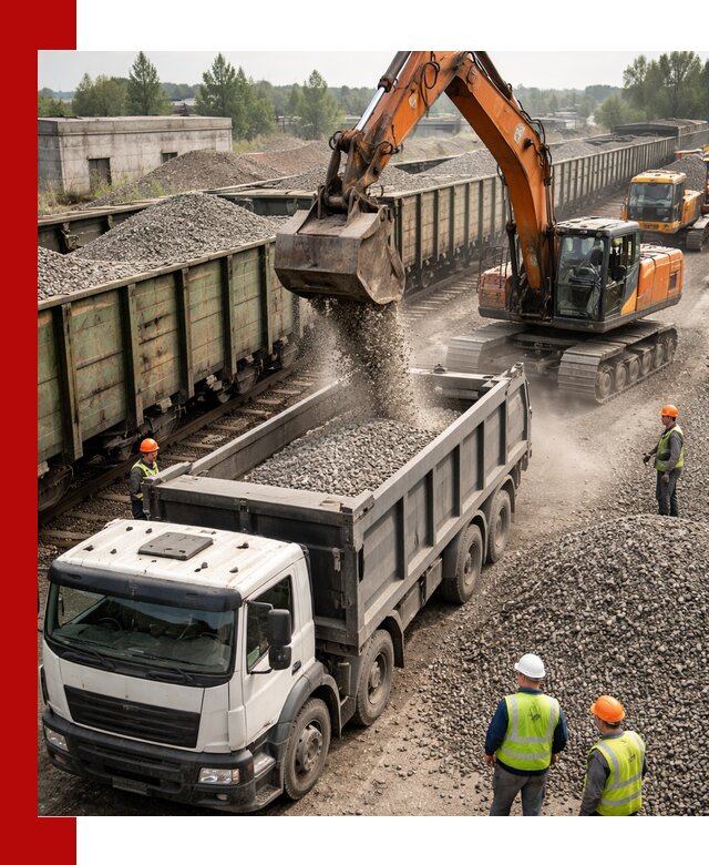 Железнодорожный щебень фракция 25–60 для поставок в Перми