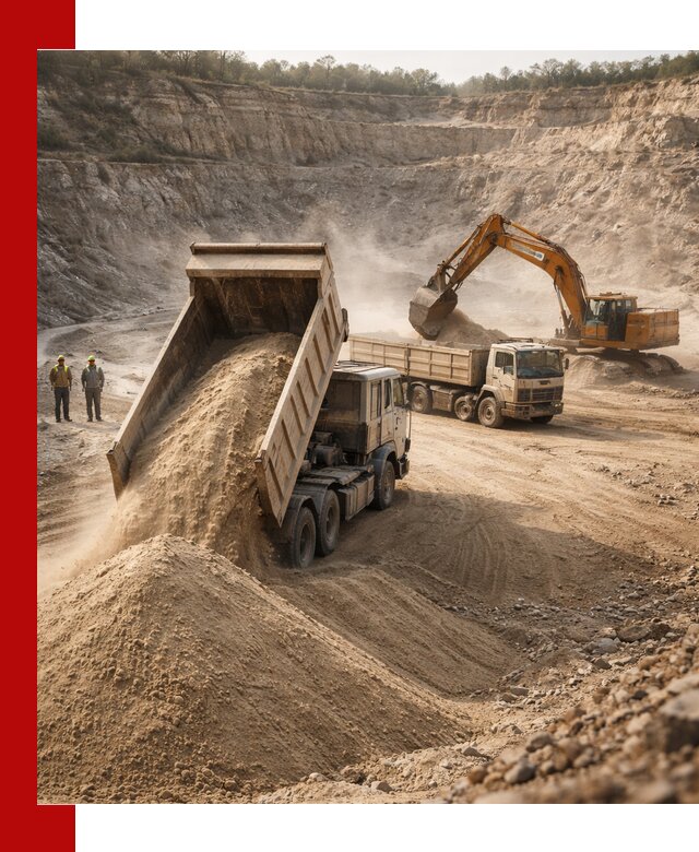 Карьерный песок навалом с доставкой в Перми