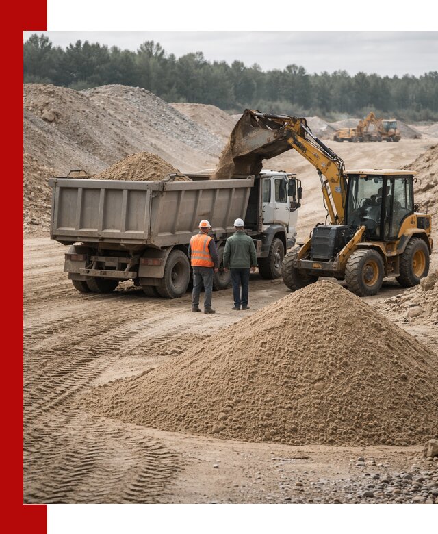 Карьерный среднезернистый песок с доставкой в Перми