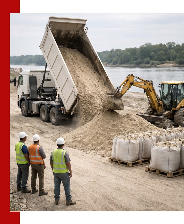 Доставка речного песка в Перми самосвалами и погрузкой