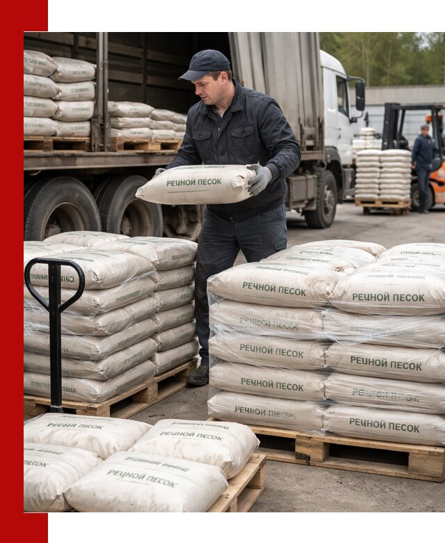 Речной песок в мешках с доставкой в Перми