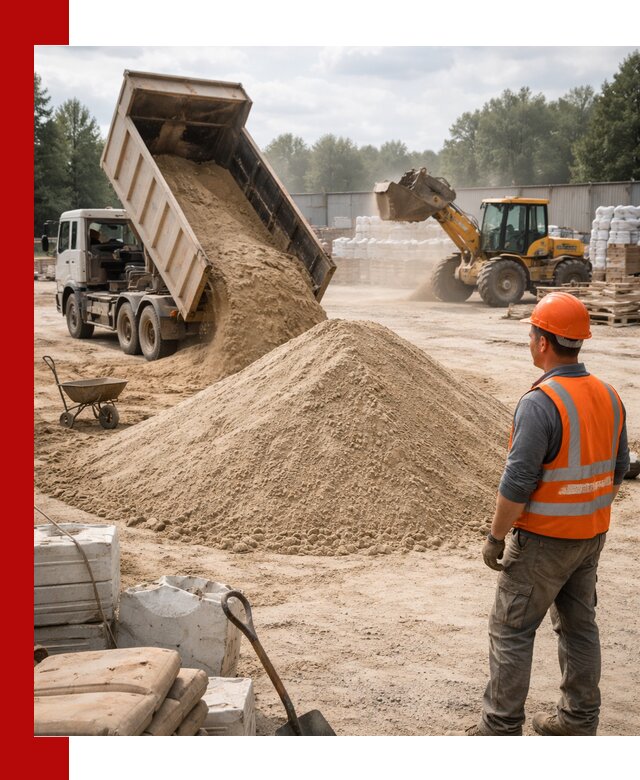 Доставка строительного песка с самосвалом в Перми