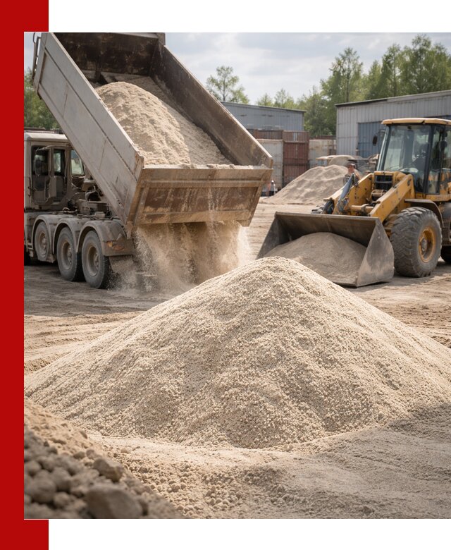 Кварцевый песок с доставкой в Перми для строительных работ