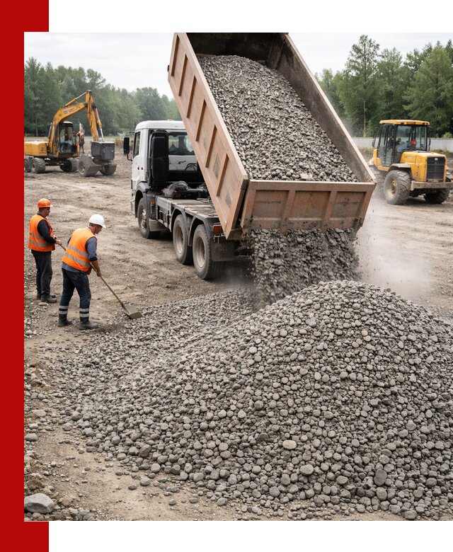 Доставка гравия фракции 40-70 в Перми оптом и в розницу