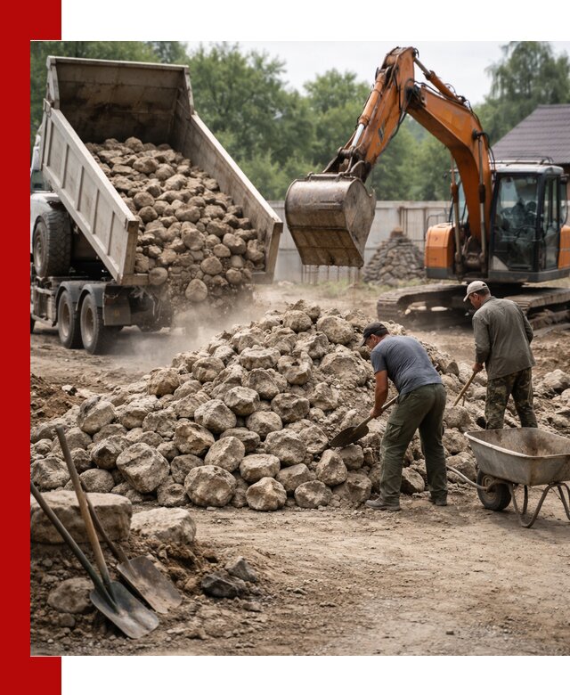 Доставка и разгрузка бутового камня в Перми