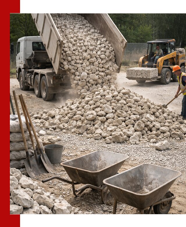 Доставка и продажа бутового известнякового камня в Перми