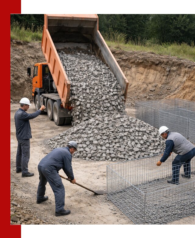 Камень для габионов с доставкой в Перми быстро и надёжно