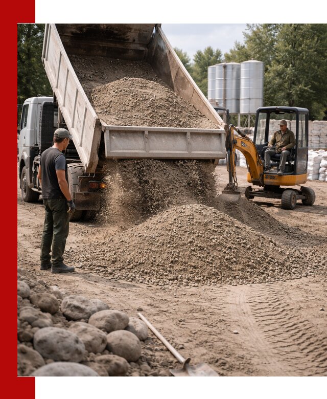 Доставка ПГС С3 в Перми самосвалами и миксерами