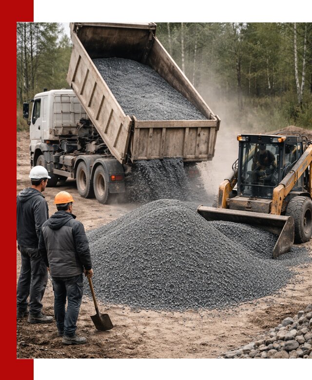 Гранитный отсев 0-5 с доставкой и разгрузкой в Перми