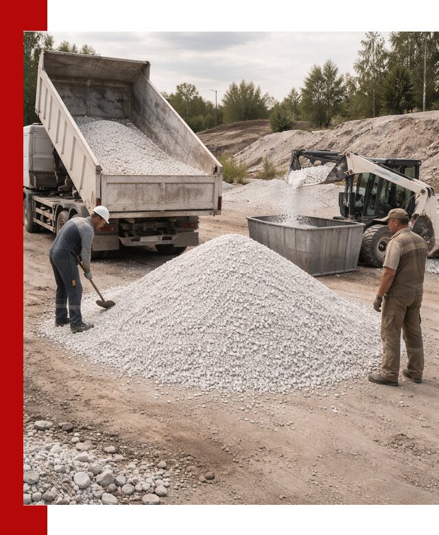 Доставка и продажа белой мраморной крошки в Перми