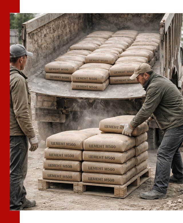 Цемент М500 с доставкой самосвалом в Перми