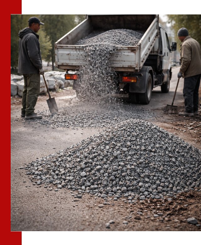 Гранитная крошка для посыпки дорог и тротуаров в Перми