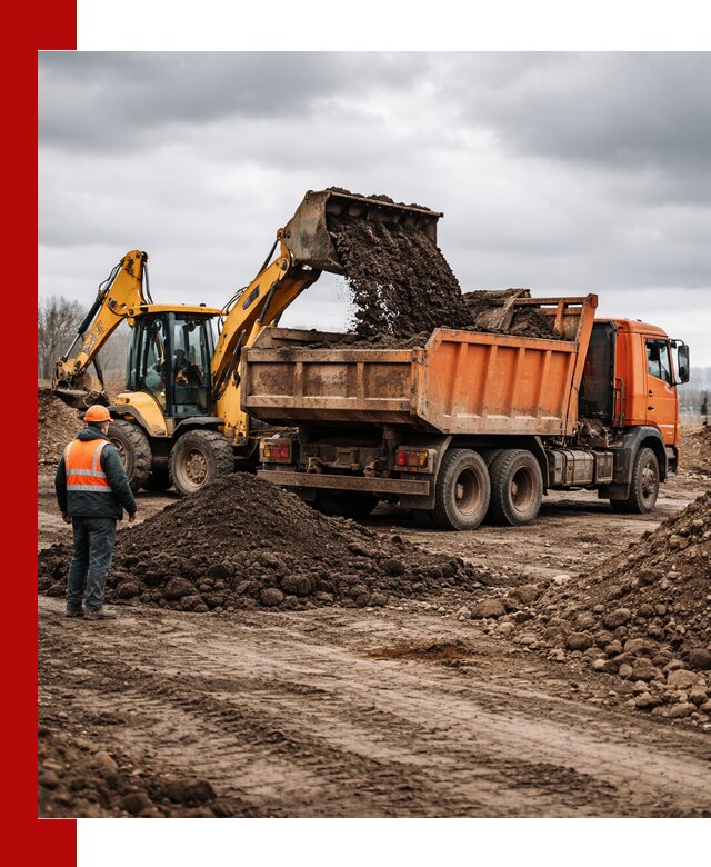 Вывоз грунта и строительного мусора в Перми грузовыми самосвалами