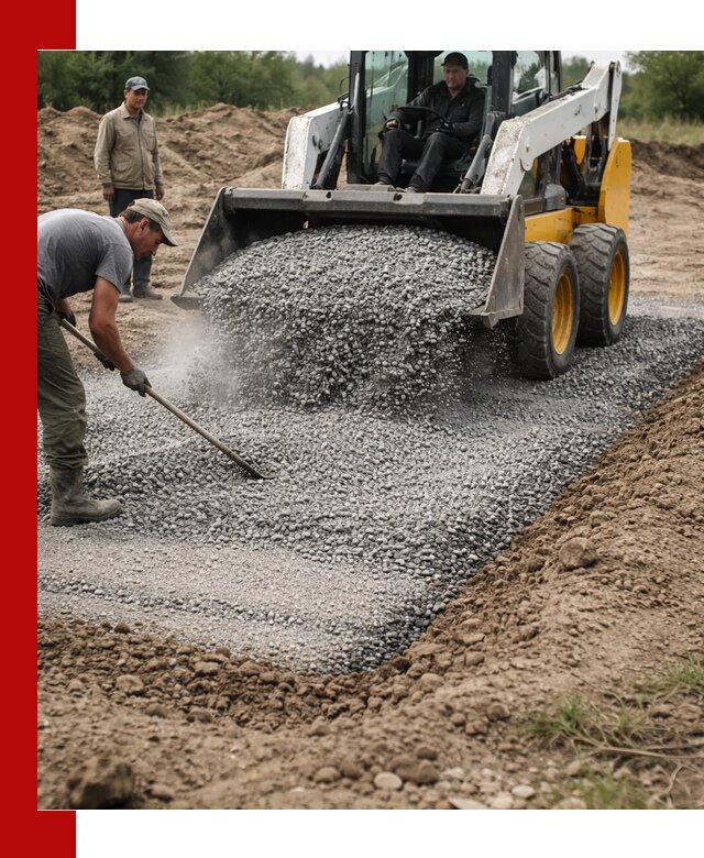 Устройство щебеночной подушки в Перми для дорог и фундаментов